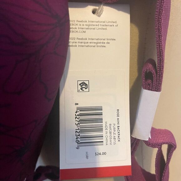 Reebok Rose Mini Backpack Adjustable Strap Bottom Accessory Pocket Key Fob Clip - Picture 4 of 6